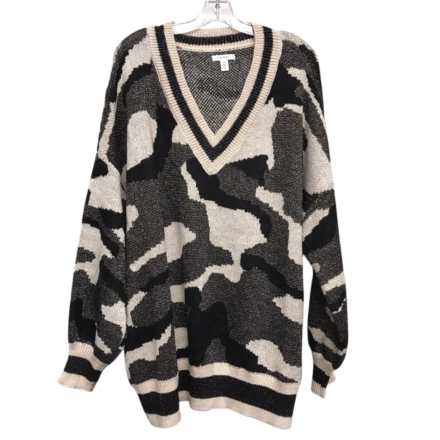 Sweater By Nine West In Black & Cream, Size:3X