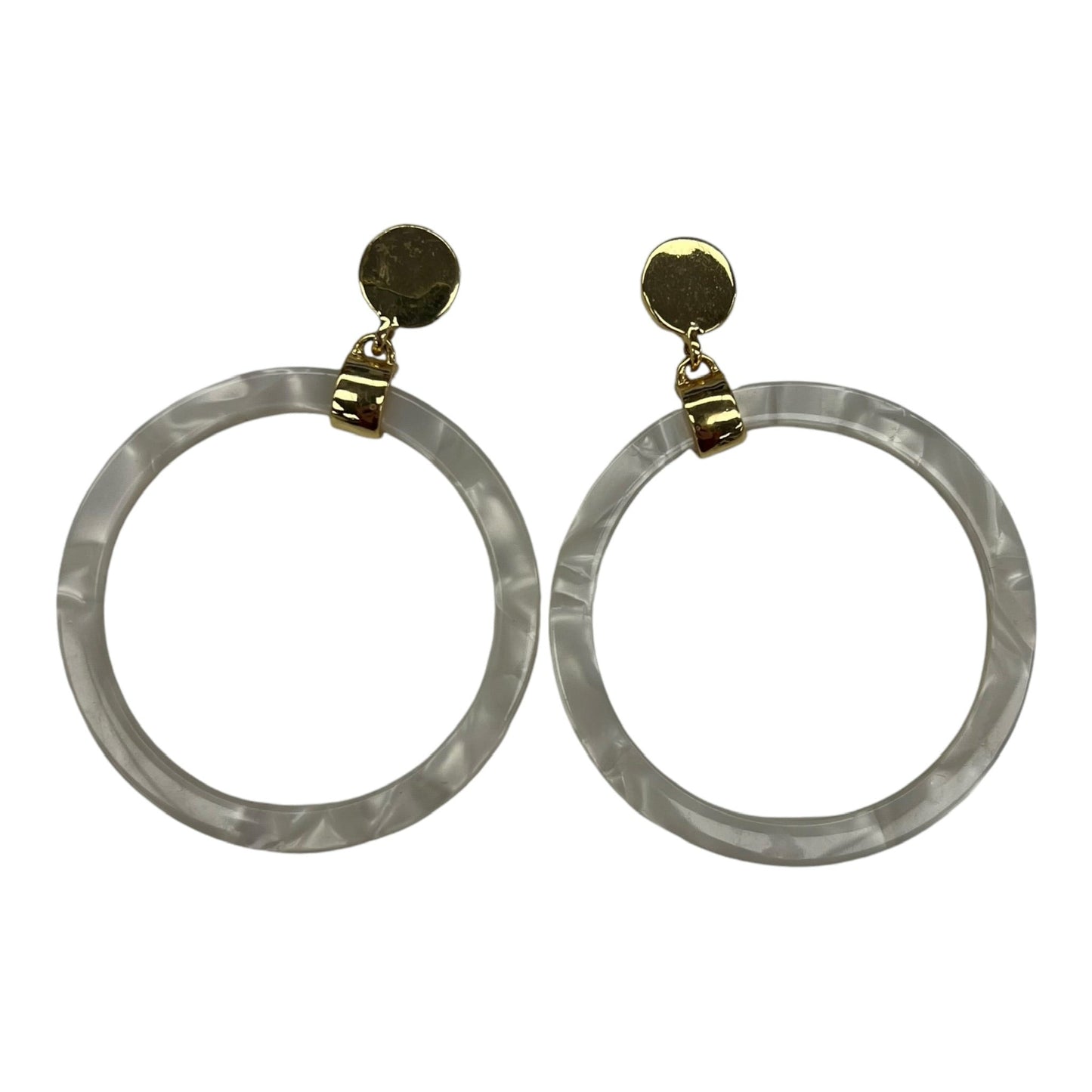 GOLD & WHITE EARRINGS HOOP by CLOTHES MENTOR