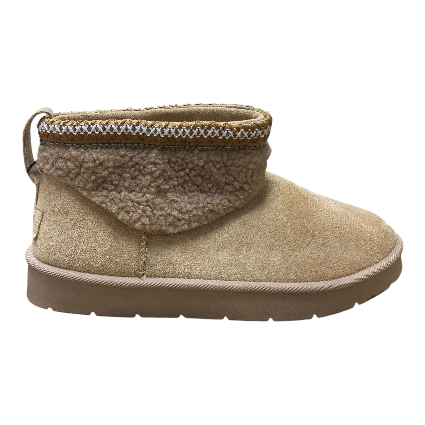 Boots Ankle Flats By Clothes Mentor In Brown, Size:7.5