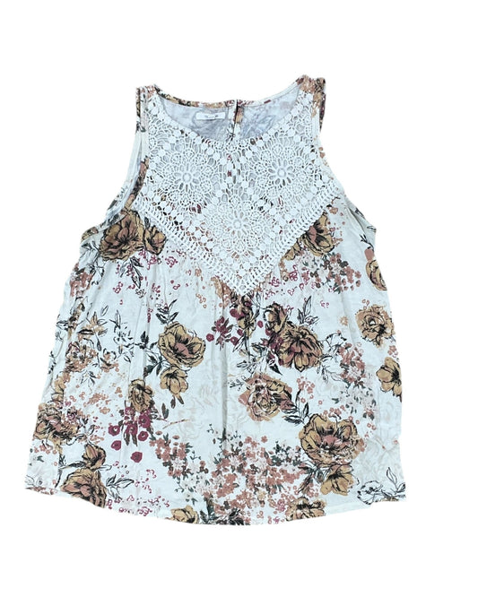 Top Sleeveless By Maurices In Floral Print, Size:Xl