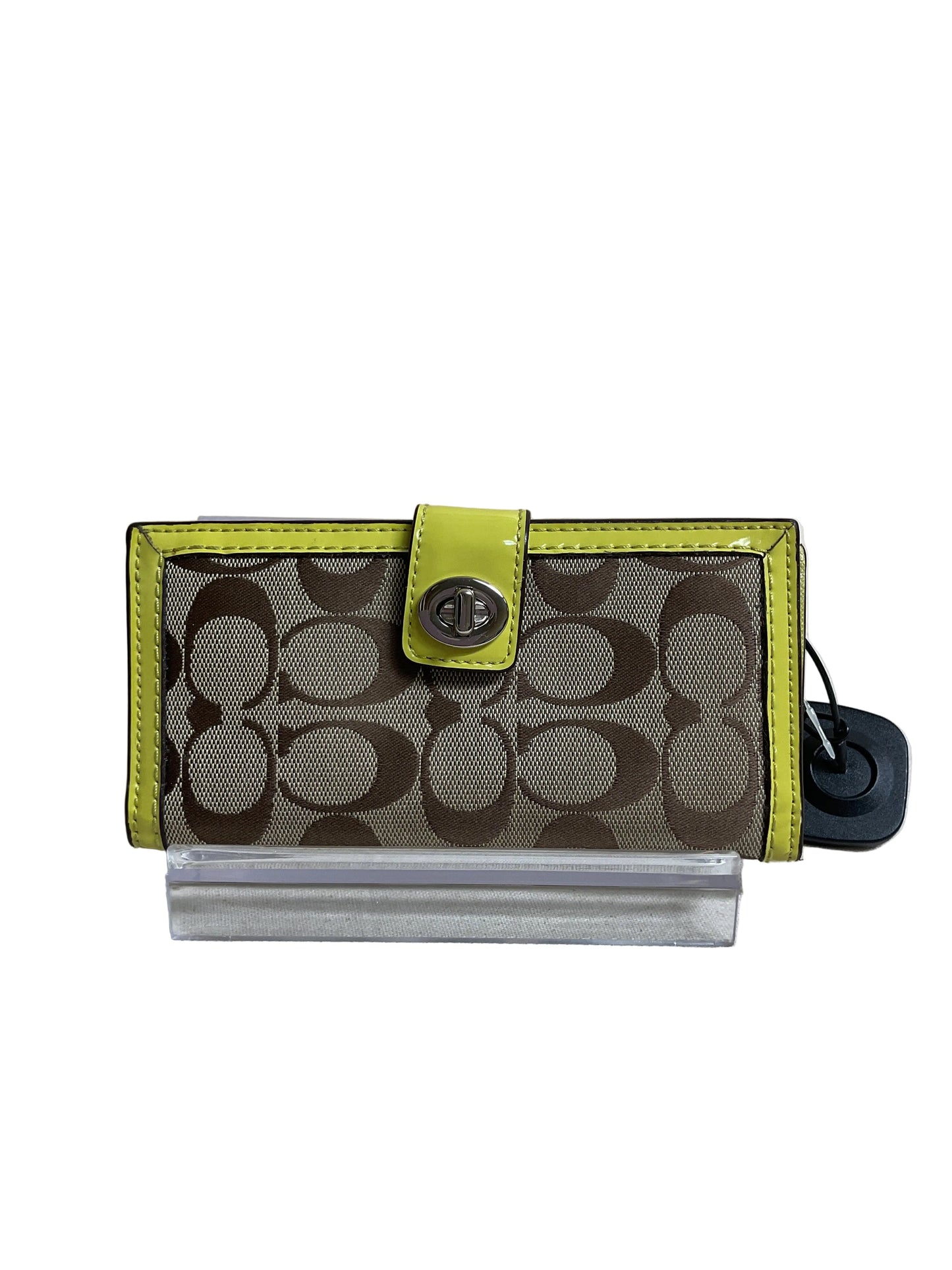 Wallet Designer By Coach In Brown & Yellow, Size:Medium