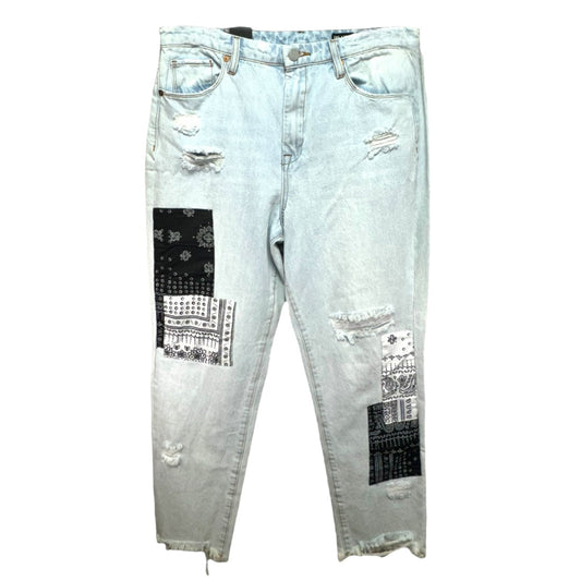 The Madison High Rise Crop Patchwork Jeans Designer By Blanknyc In Late Night Out, Size: 8