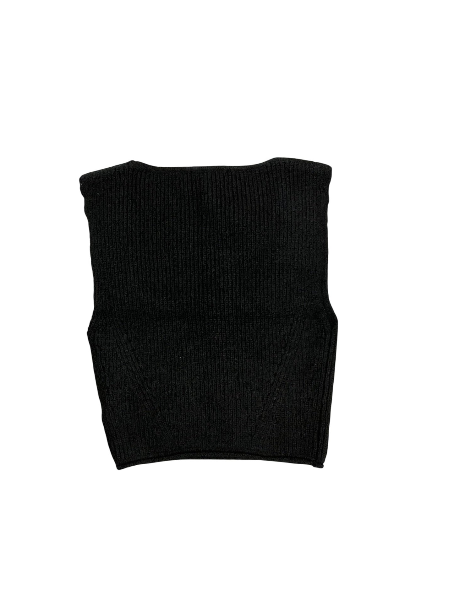 Top Sleeveless By Self Contrast In Black, Size:M