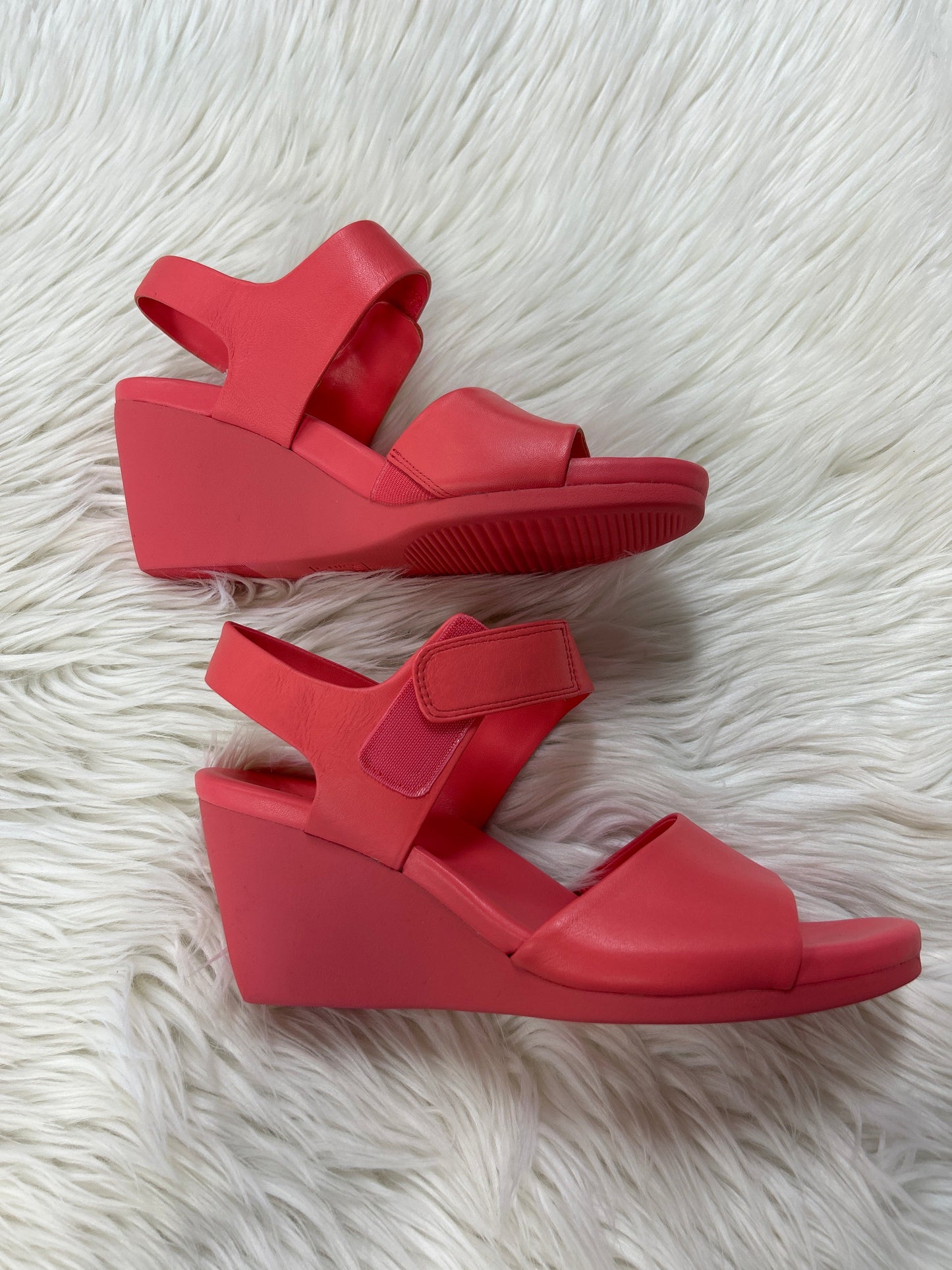 Sandals Heels Platform By Naturalizer In Coral, Size:9.5 NEW