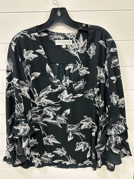 Top Ls By Chelsea And Theodore In Black, Size:2X