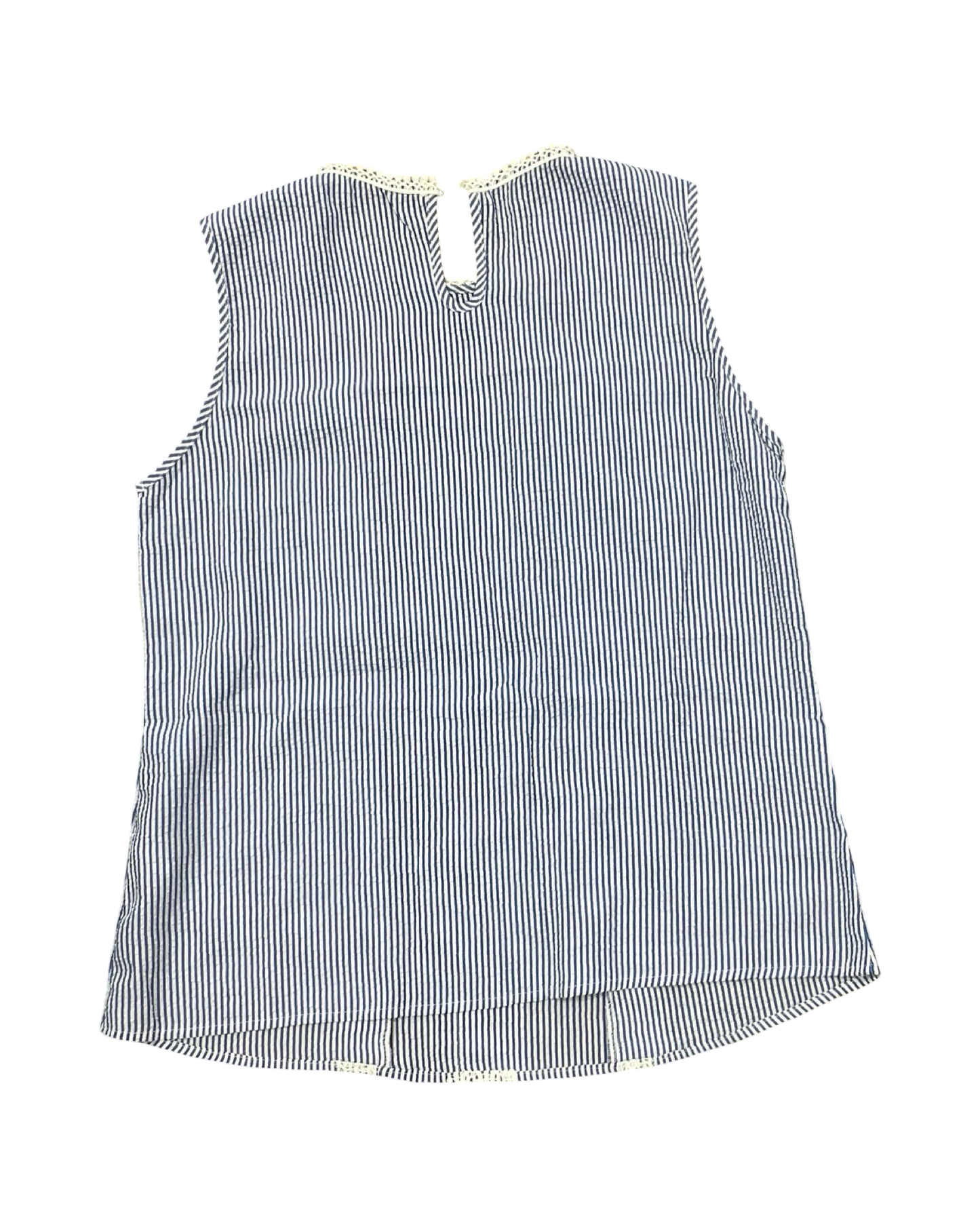 Top Sleeveless By Clothes Mentor In Blue & White, Size:L