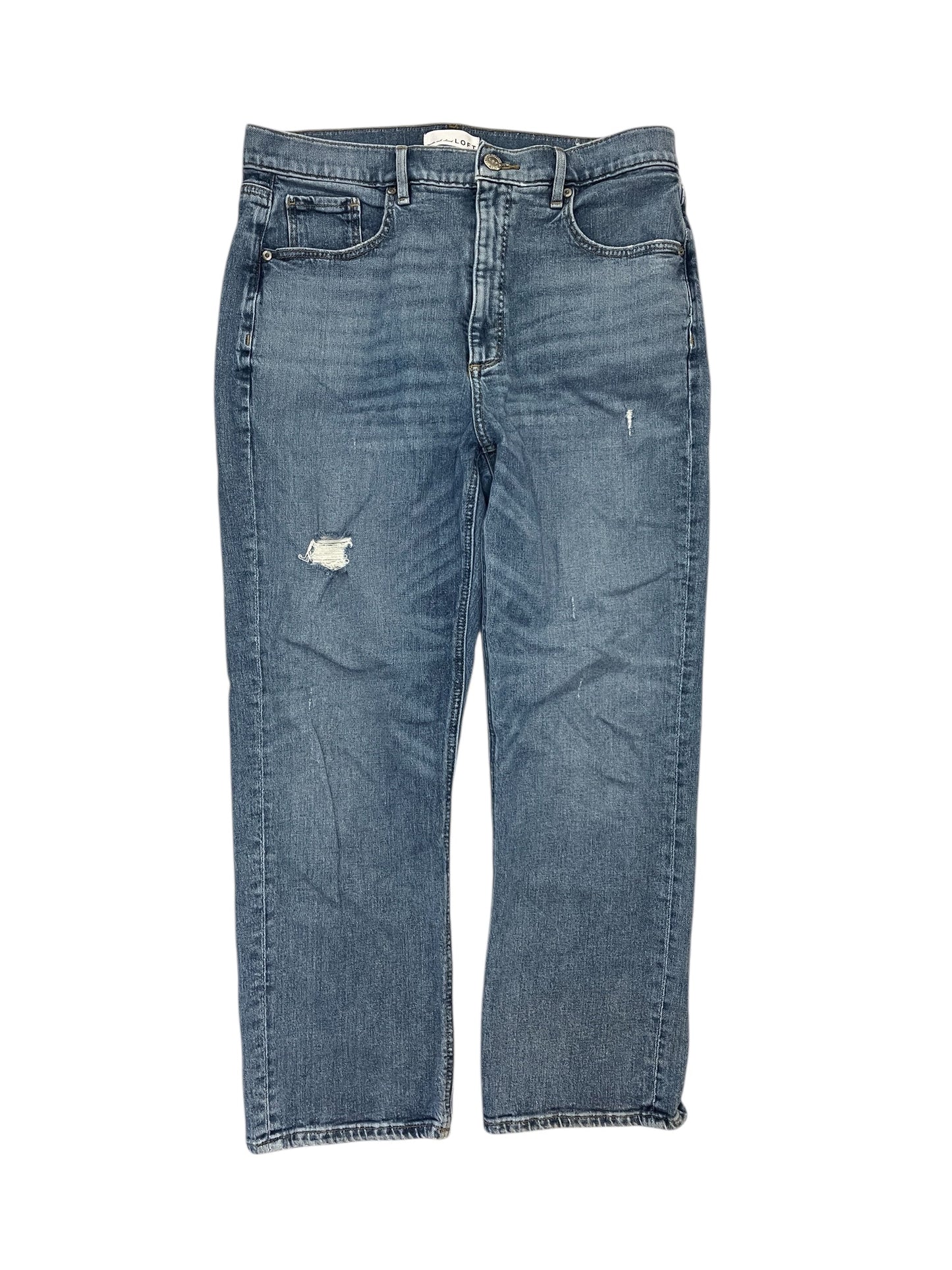 Jeans Straight By Loft In Blue Denim, Size:12