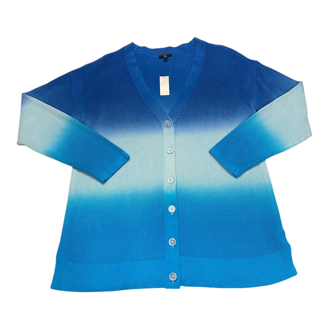 Sweater Cardigan By Talbots In Blue, Size:Lp