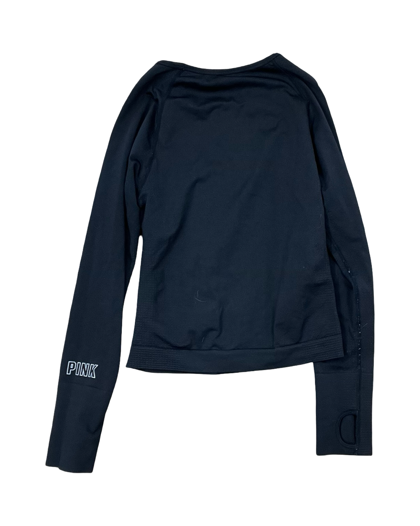 Athletic Top Ls Crewneck By Pink In Black, Size:L