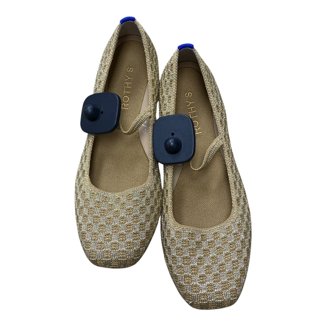 Shoes Designer By Rothys In Gold, Size:7.5