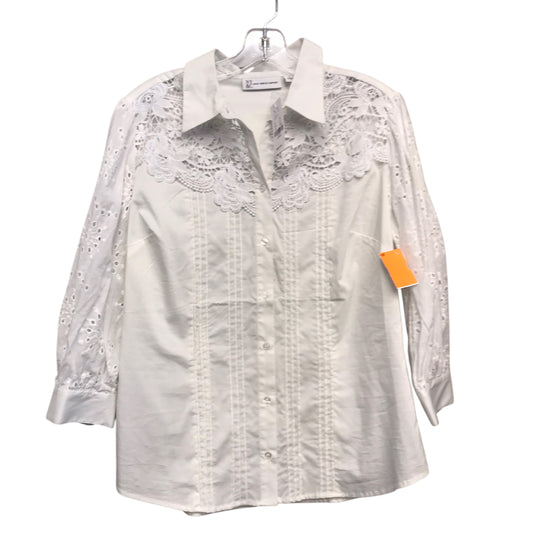 Blouse Ls By New York And Co In White, Size:L