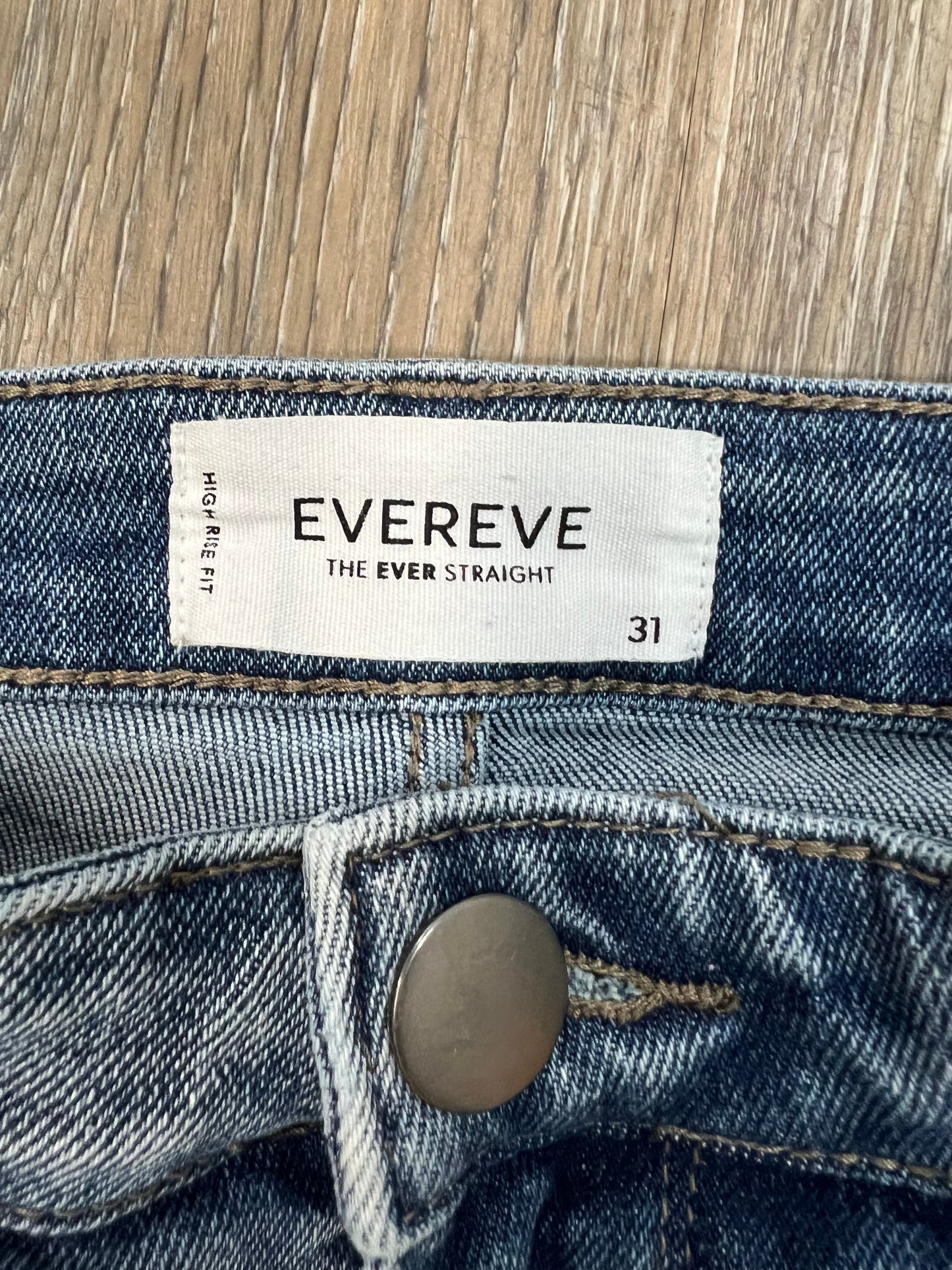 Blue Denim Jeans Straight Evereve, Size 12/31