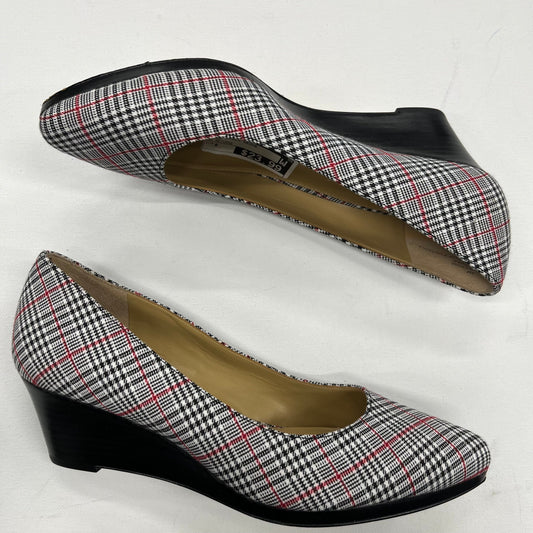 Talbots Wedge Heel Shoes Plaid Multi Size 8