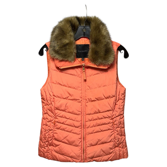 Vest Puffer & Quilted By Talbots In Orange, Size: Xs