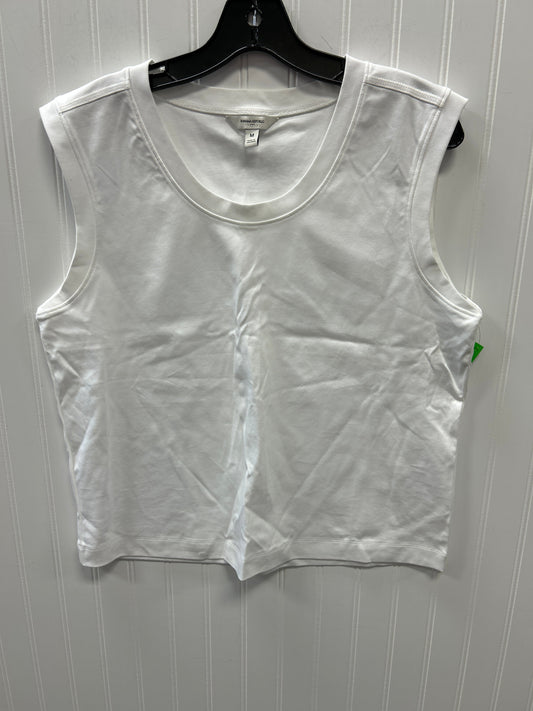 Blouse Sleeveless By Banana Republic In White, Size:M