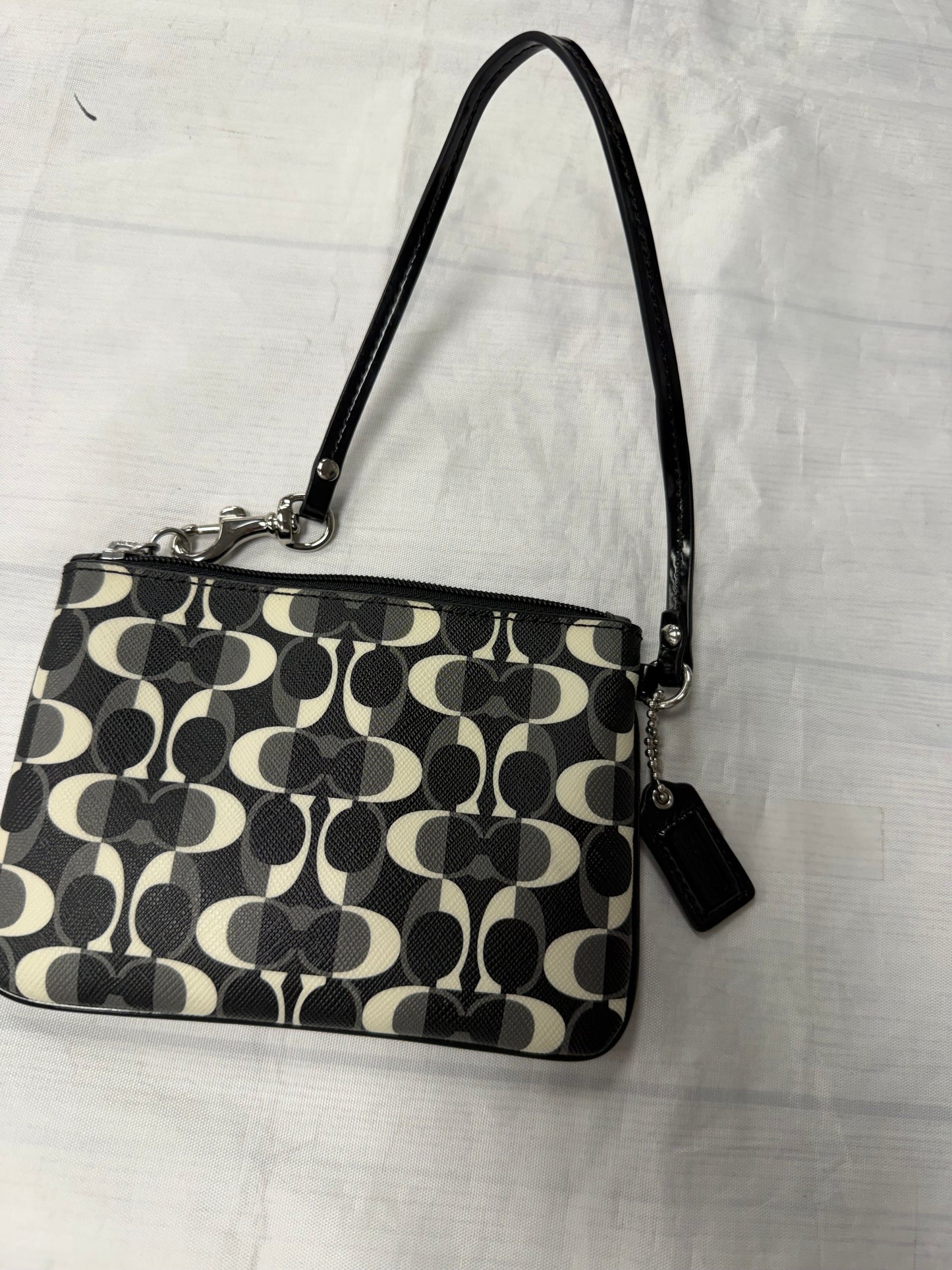 Wristlet Designer By Coach In Black & White, Size:Small