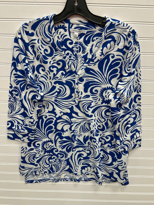 Top Ls By Chicos In Blue & White, Size:M