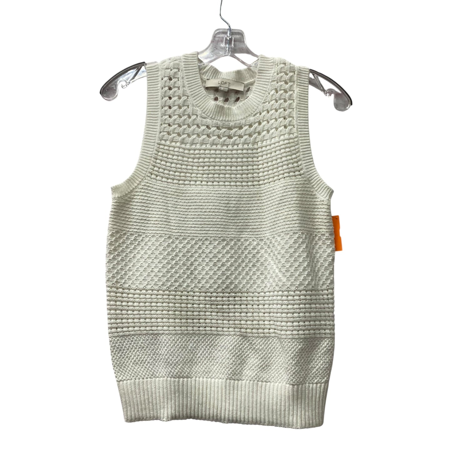 Top Sleeveless By Loft In White, Size:S