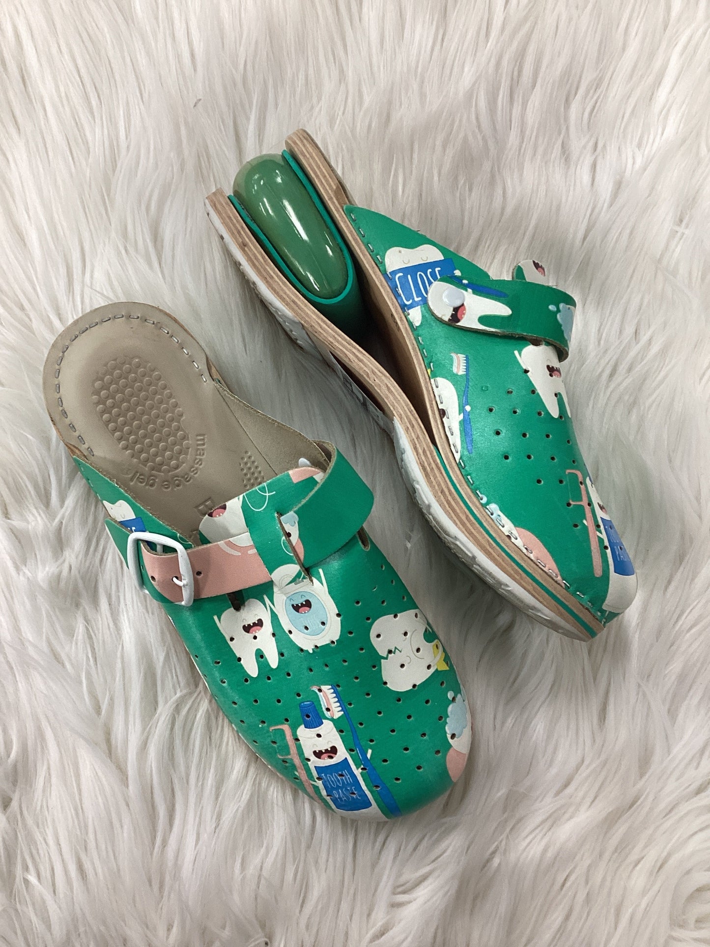 Shoes Heels Block By Cmb In Green, Size:8.5