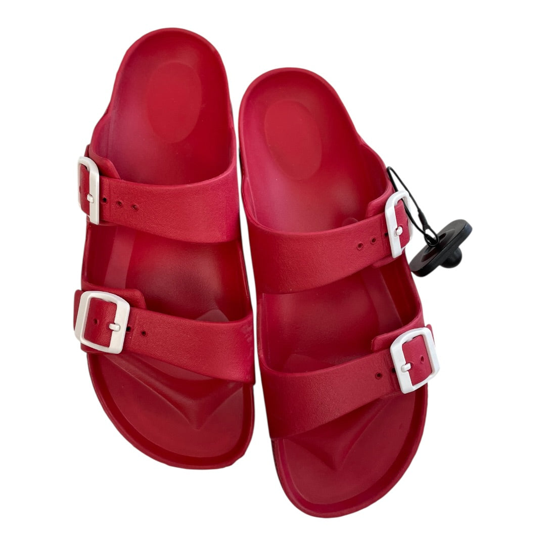 Sandals Flats By Cmc In Red, Size:9