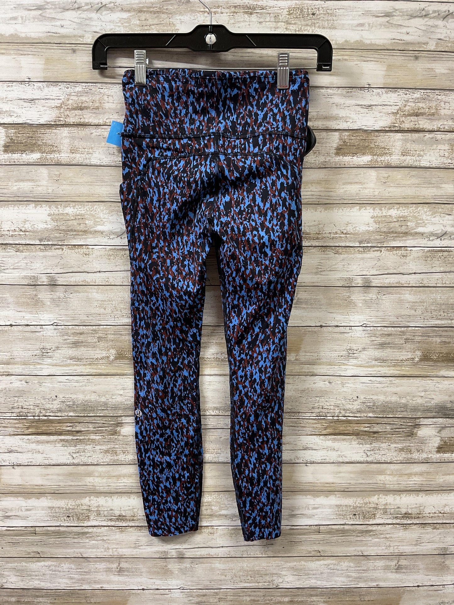 Athletic Leggings By Lululemon In Blue & Brown, Size:2