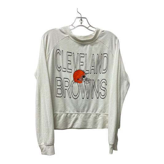 Athletic Top Ls Crewneck By Nfl In Ivory, Size:M