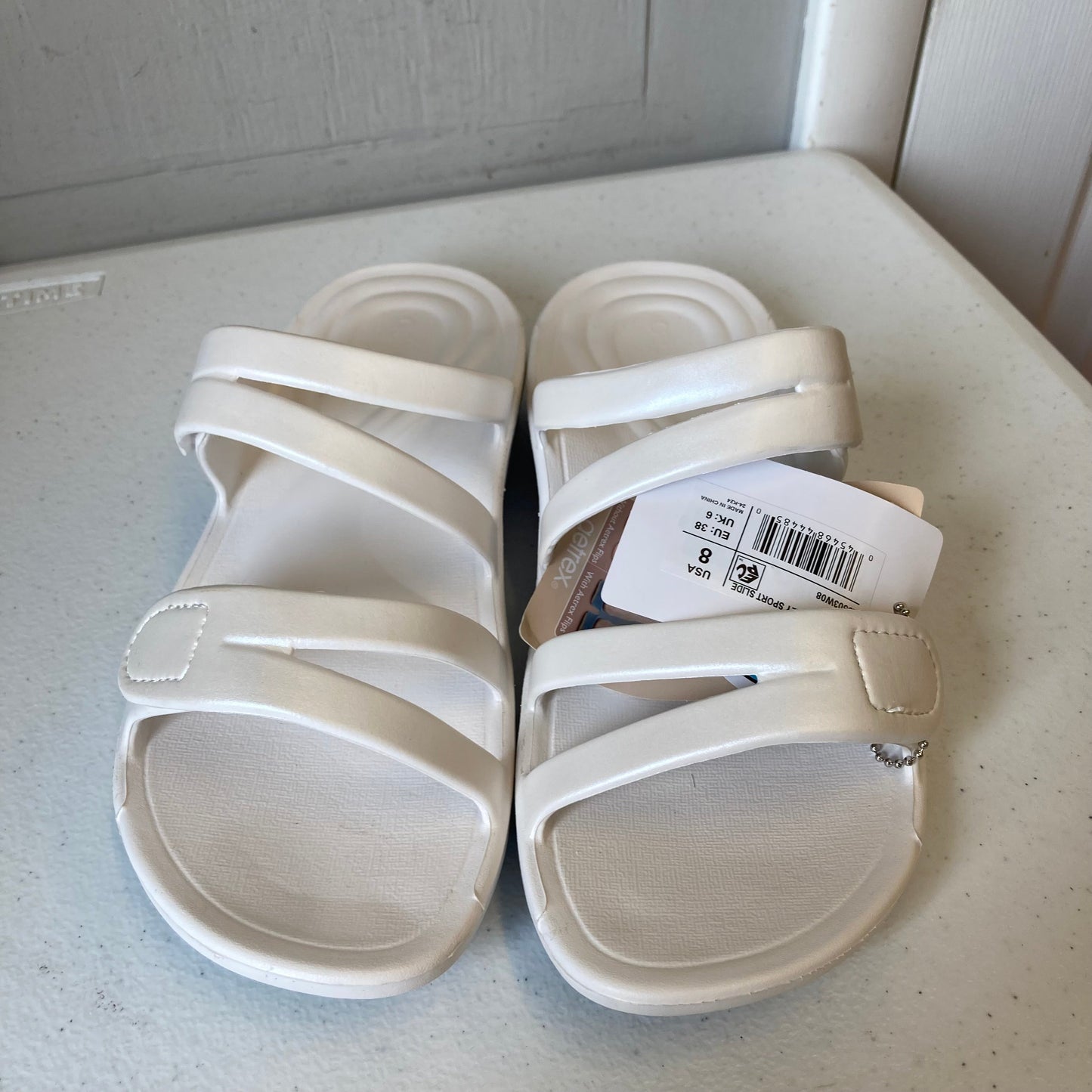Sandals Flats By Aetrex In White, Size:8