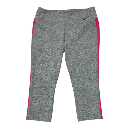 Athletic Capris By Nike In Grey & Pink, Size:Xl