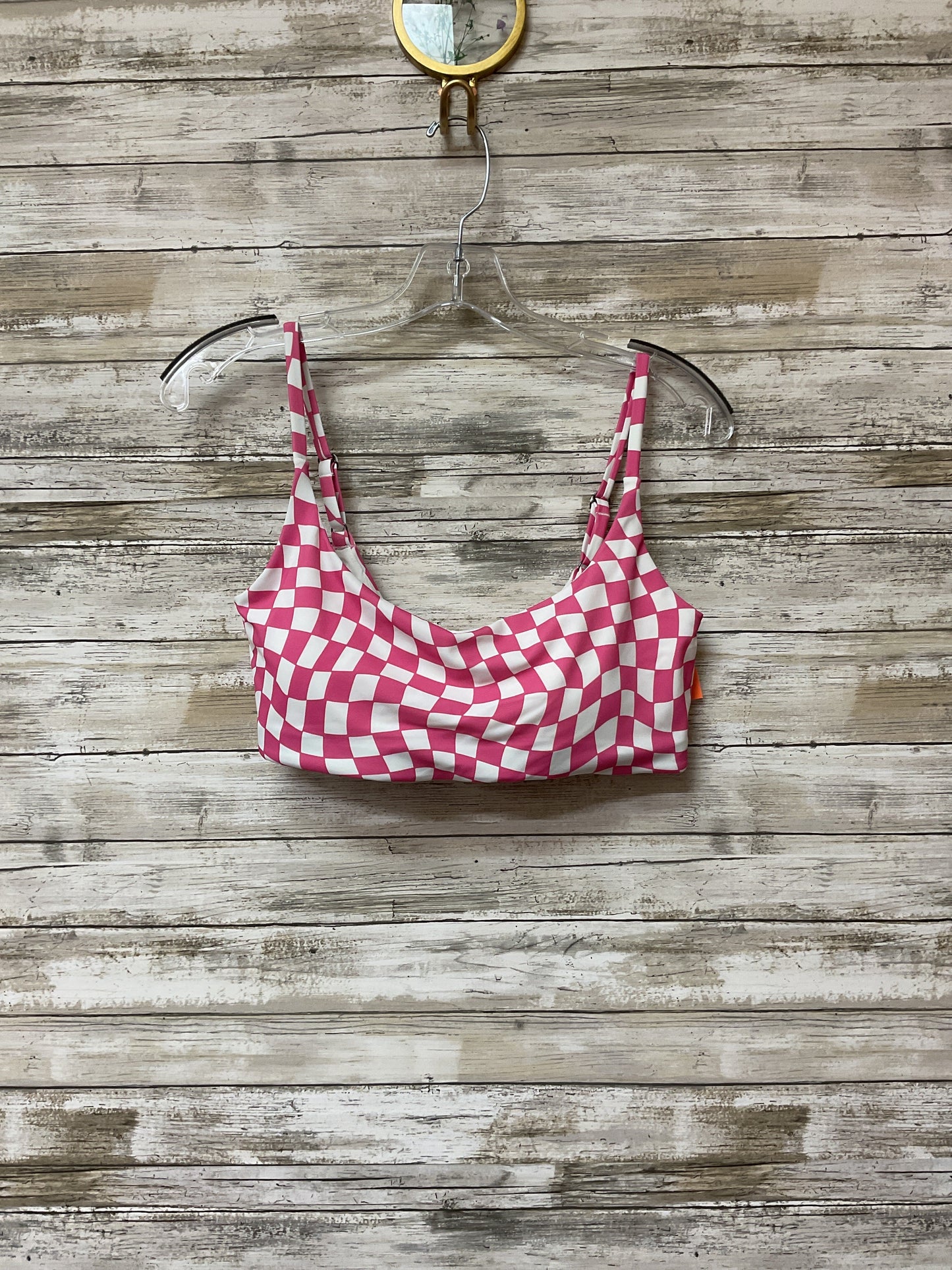 Swimsuit Top By Clothes Mentor In Pink & White, Size:L