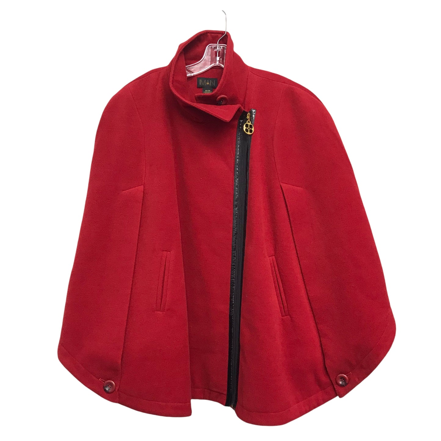 Poncho By Iman Hsn In Red, Size:2X