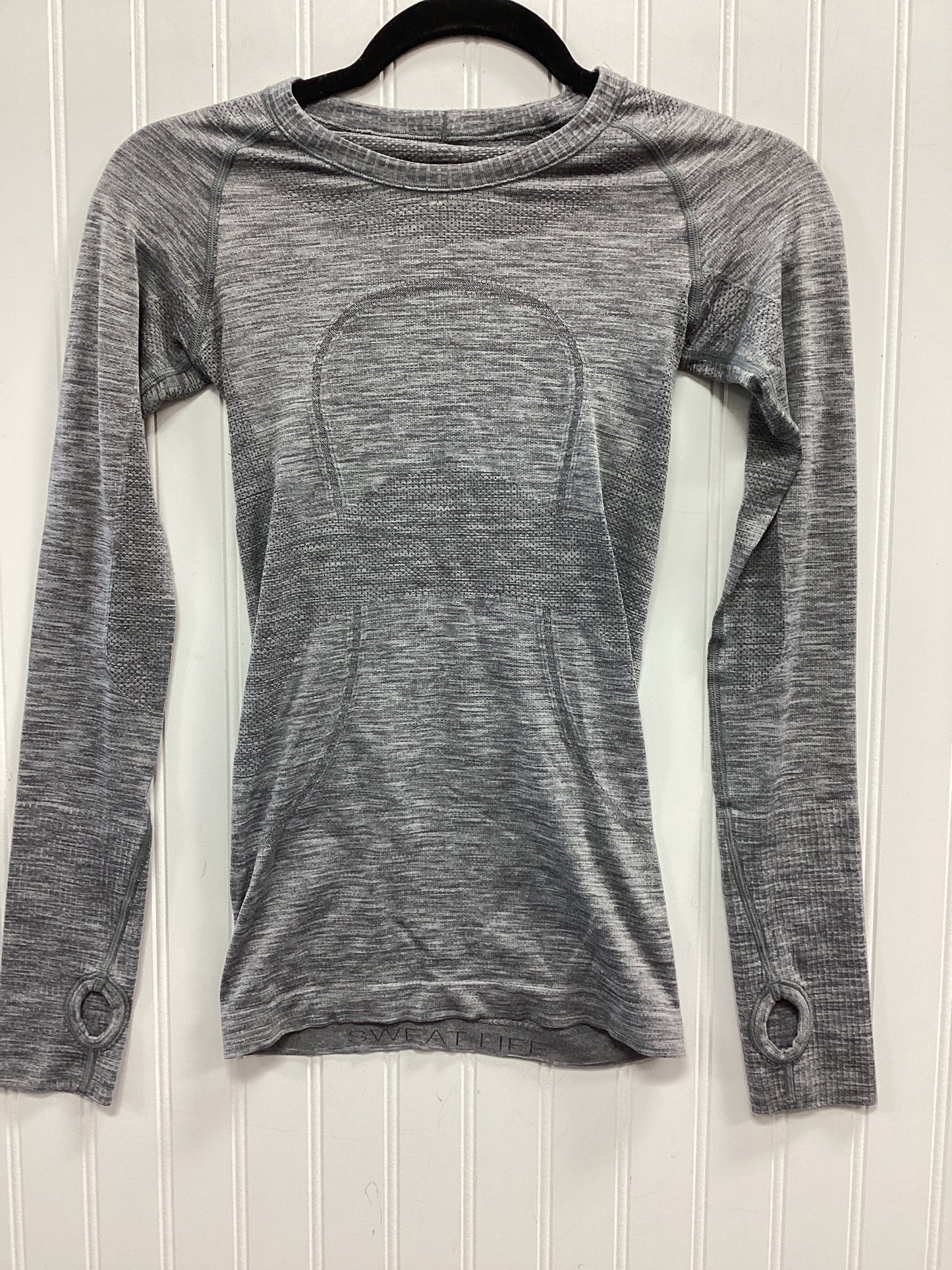 Athletic Top Ls Crewneck By Lululemon In Grey, Size:0