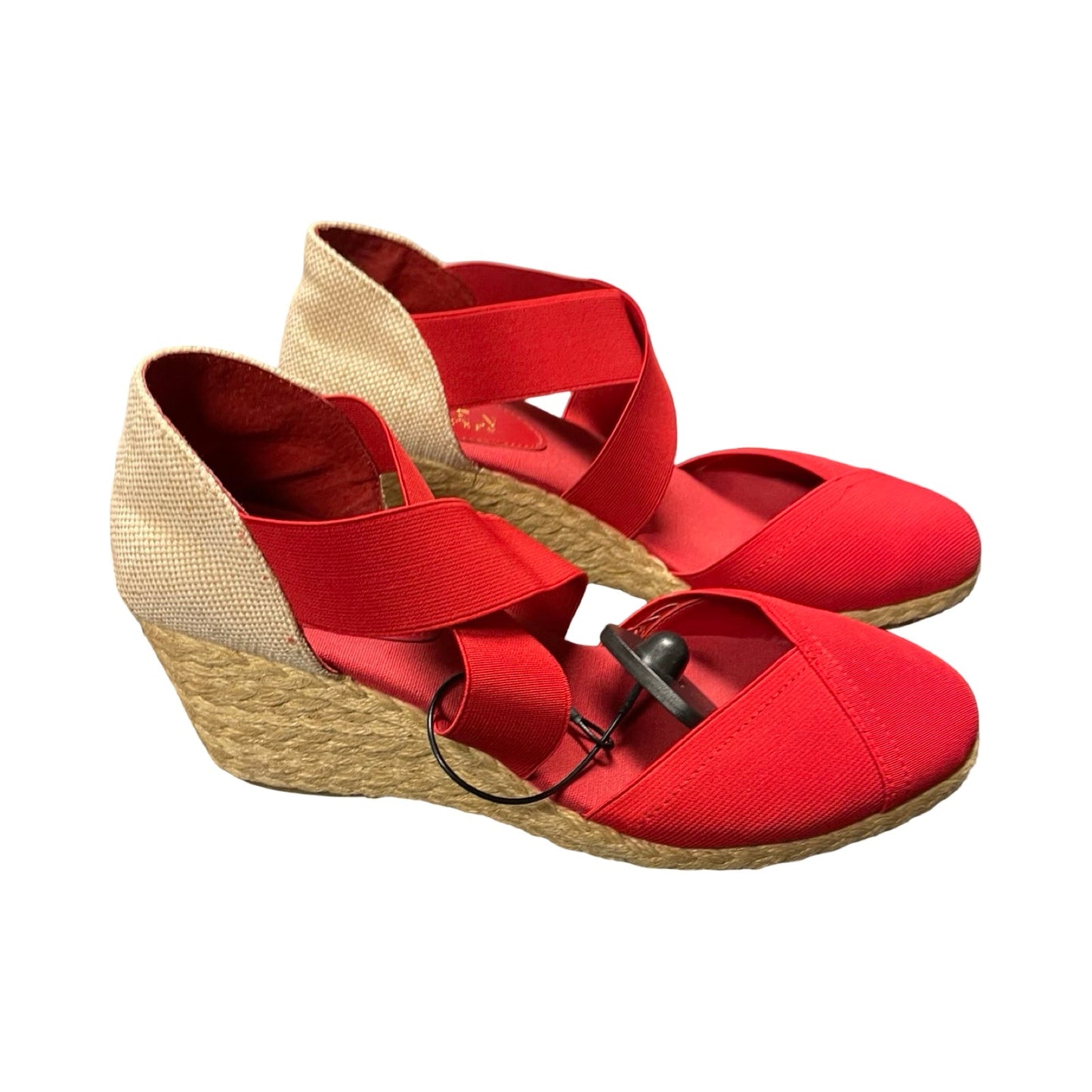 Sandals Heels Wedge By Ralph Lauren In Red, Size:9.5