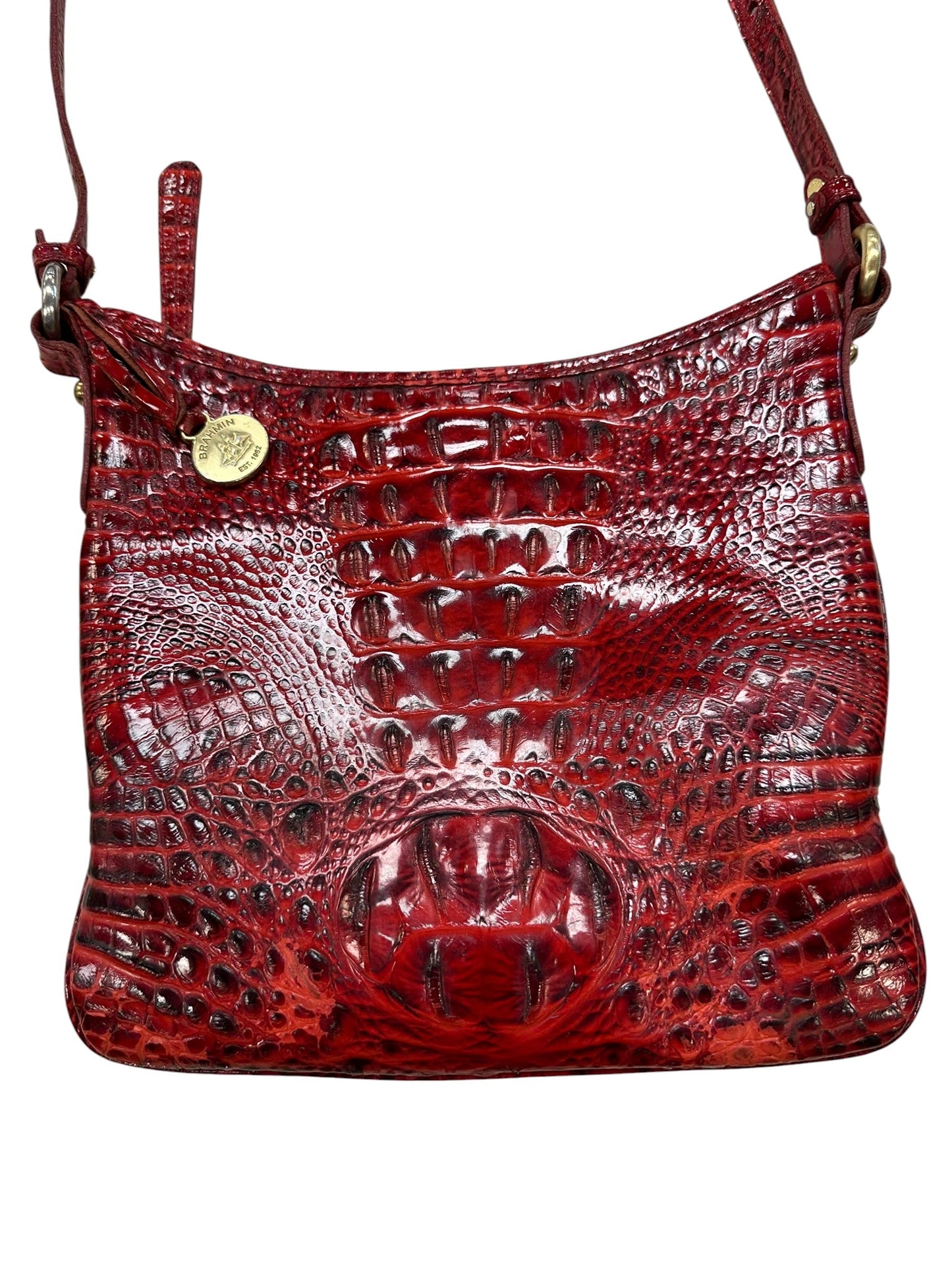 Crossbody Designer By Brahmin In Red, Size:Medium