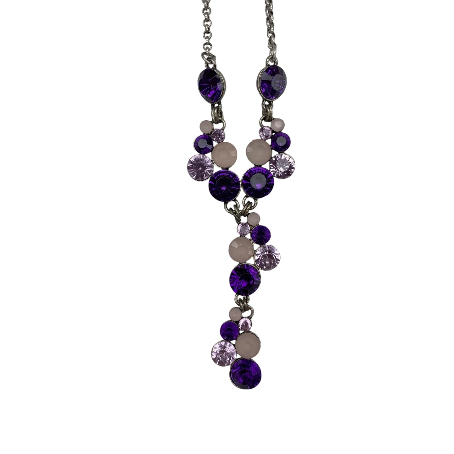 Necklace Set By Clothes Mentor In Purple & Silver