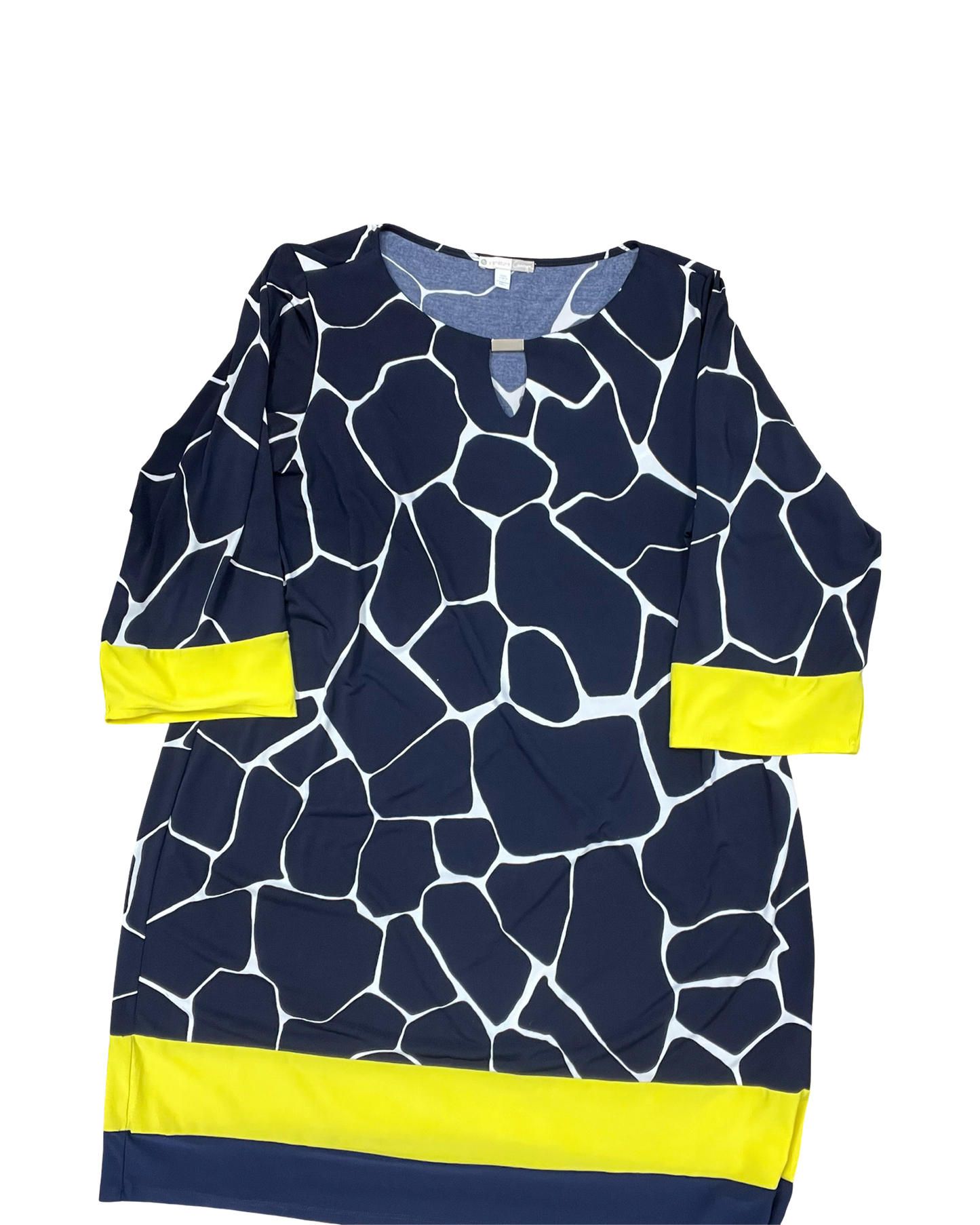 Dress Casual Midi By Clothes Mentor In Blue & White, Size:2X