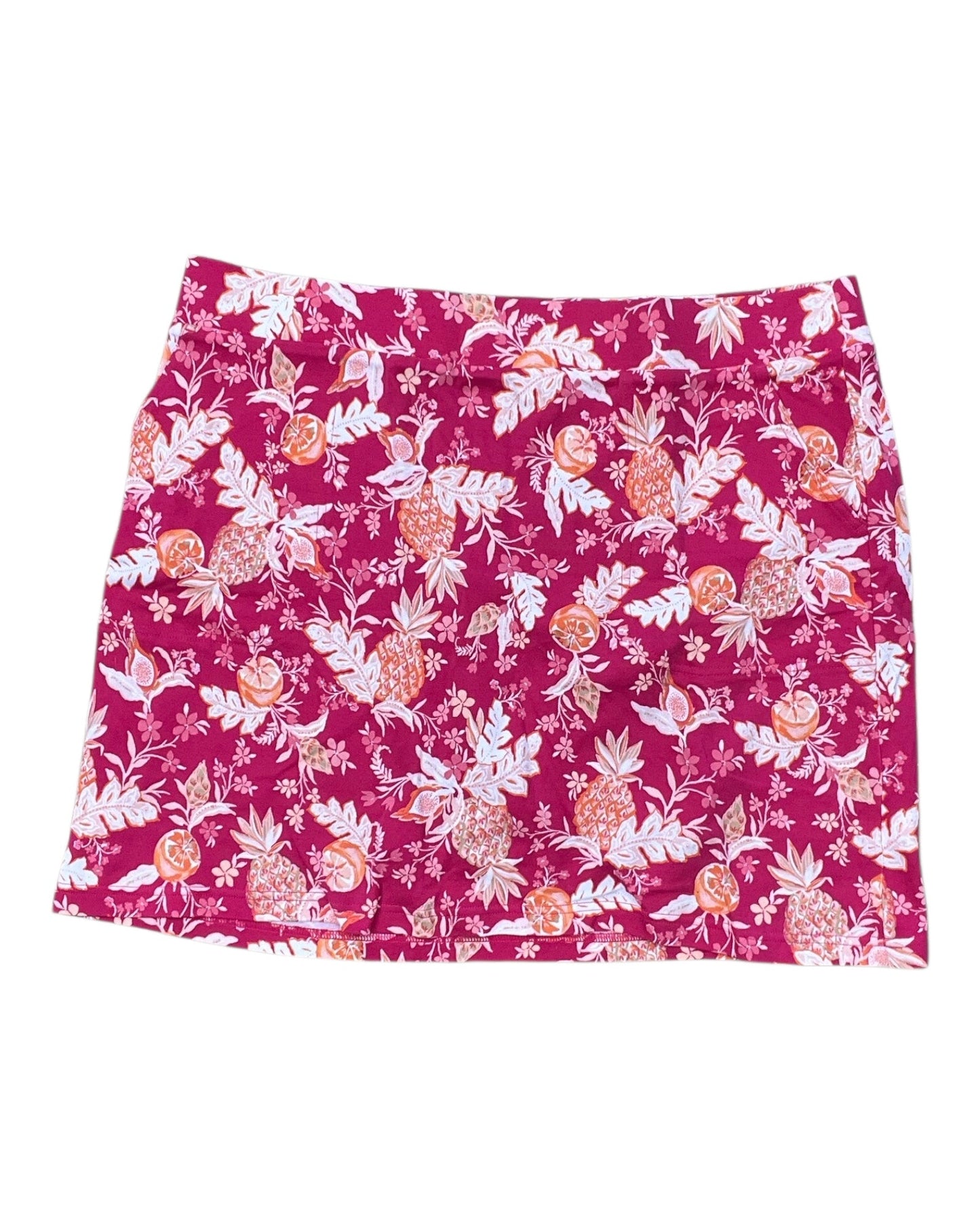 Skort By Croft And Barrow In Orange & Pink, Size:Xl