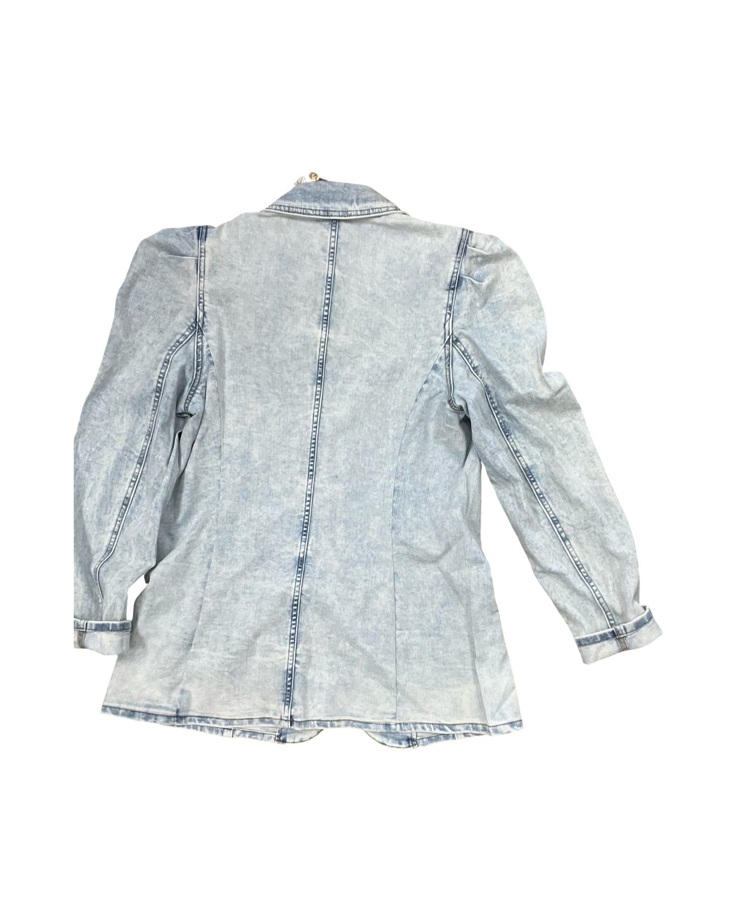 Jacket Denim By Christian Siriano In Blue Denim, Size:S