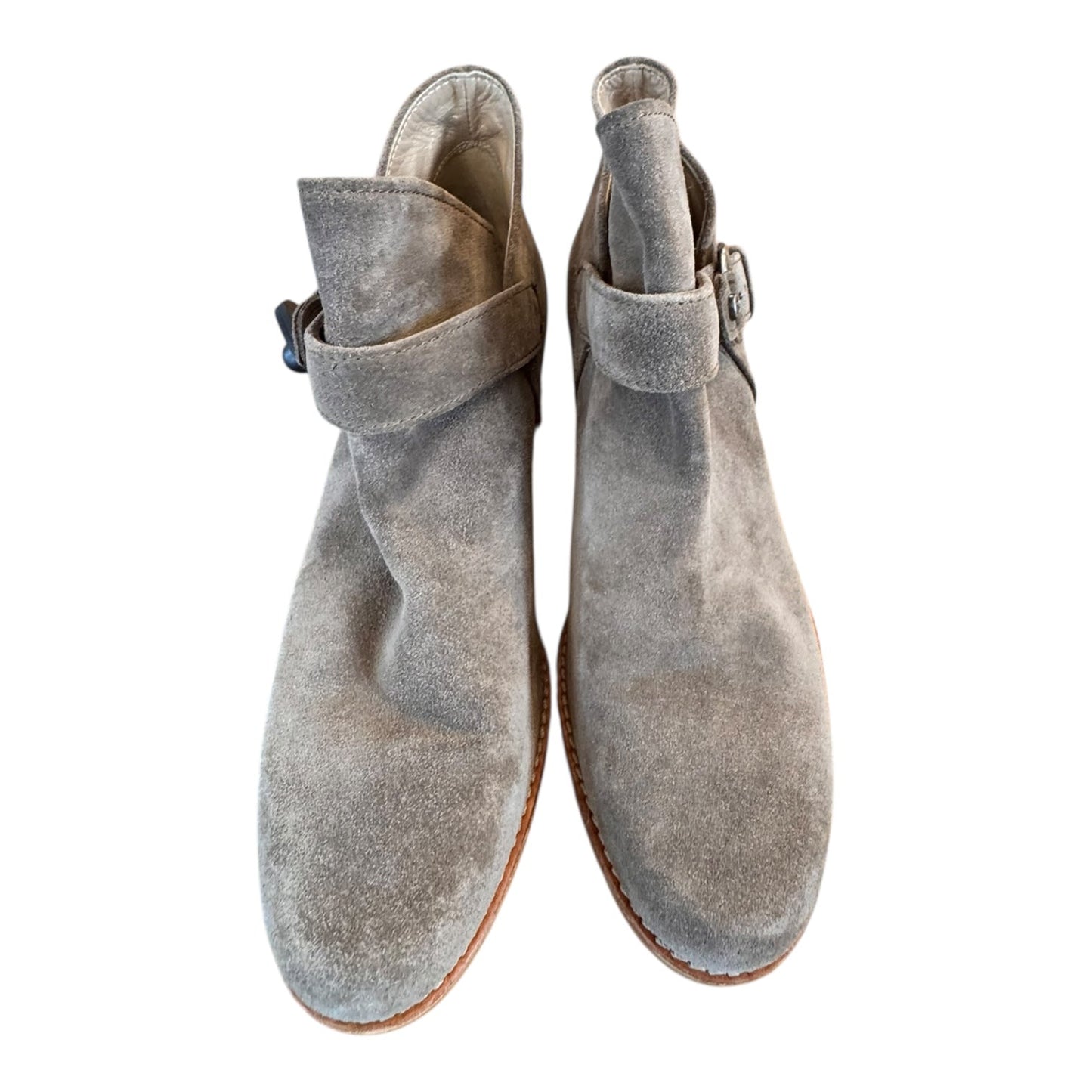 Boots Designer By Stuart Weitzman In Taupe, Size:9.5