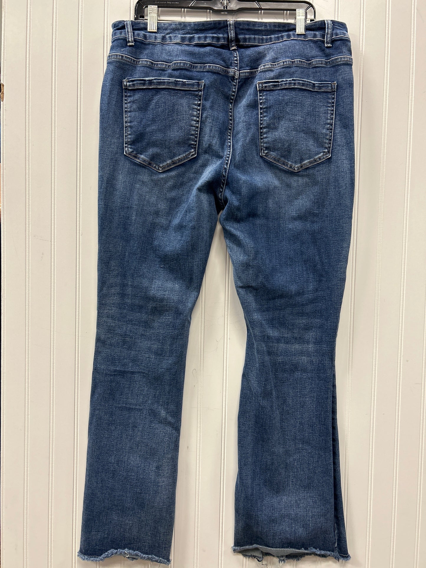 Jeans Flared By Coco And Carmen In Blue Denim, Size:1X