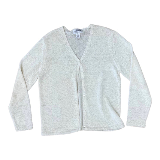 Sweater Cardigan By Pendleton In Cream, Size:L