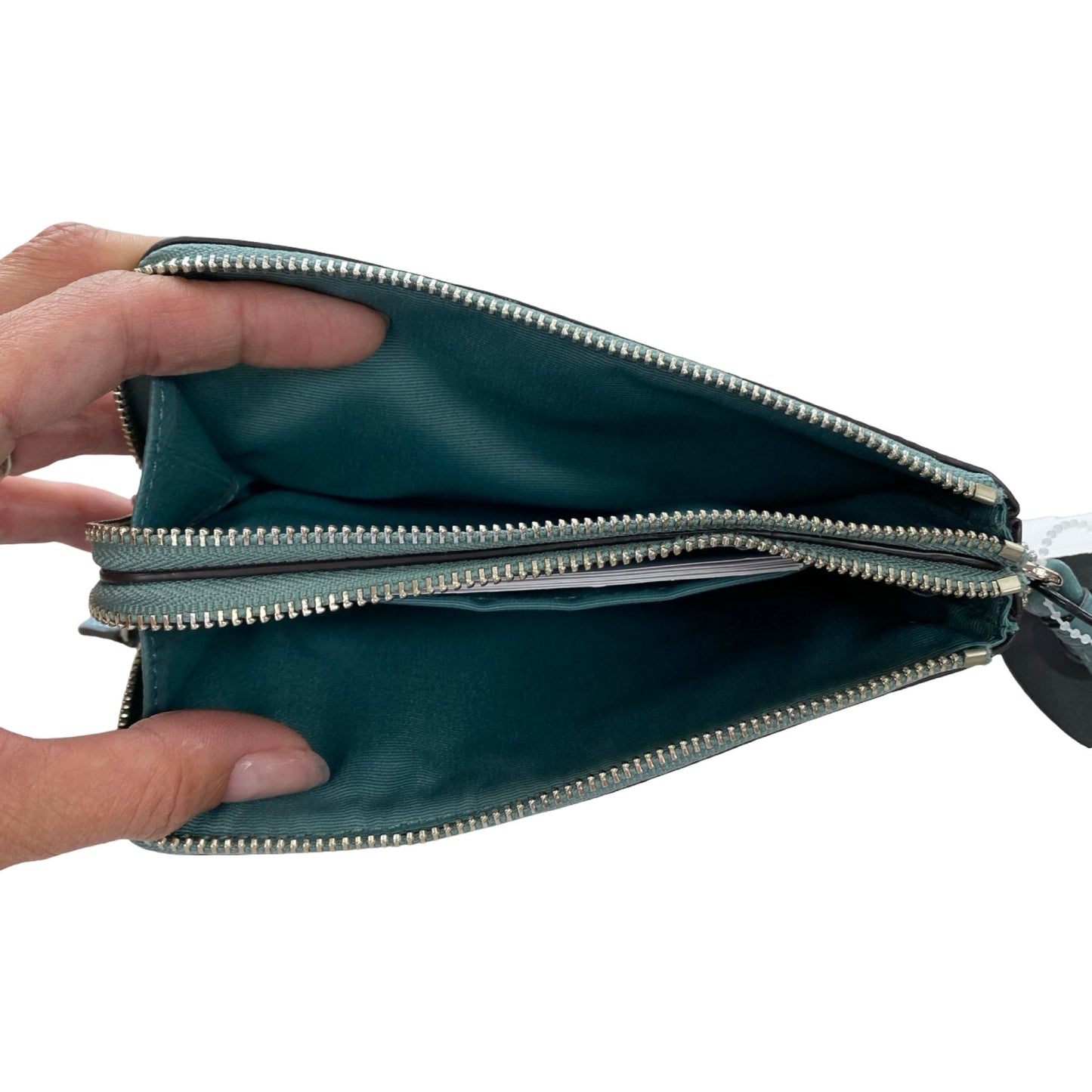 Wallet Designer By Coach In Teal, Size:Medium