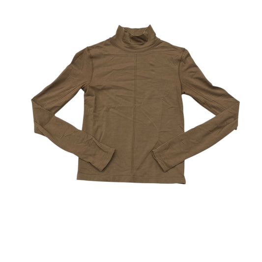 Athletic Top Ls Collar By Athleta In Brown, Size:Xxs