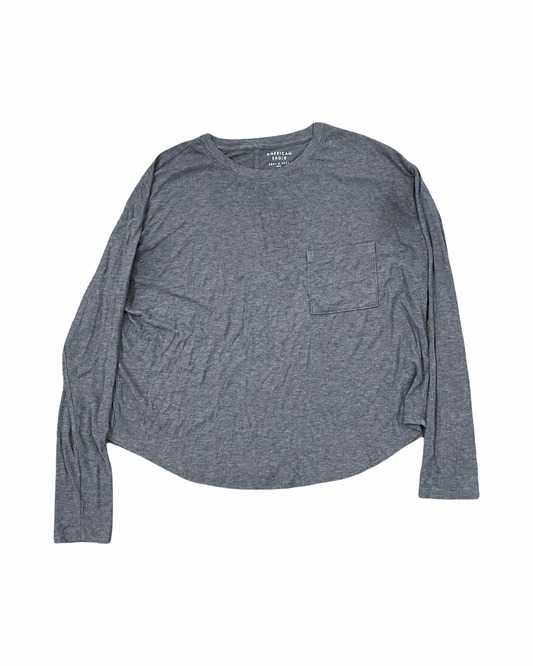 Top Ls By Double Zero In Grey, Size:M