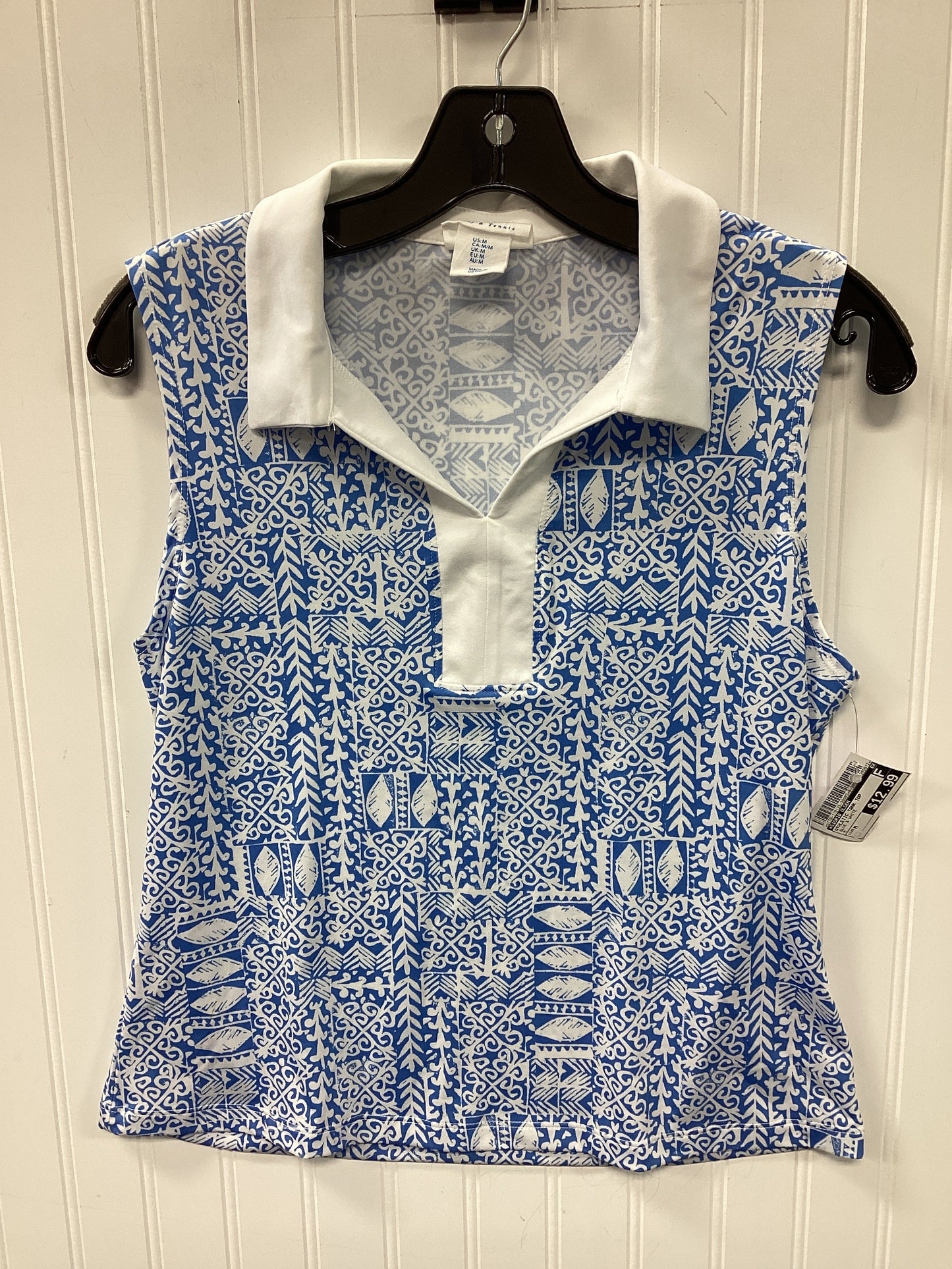 Athletic Tank Top By Sigrid Olsen In Blue & White, Size:M
