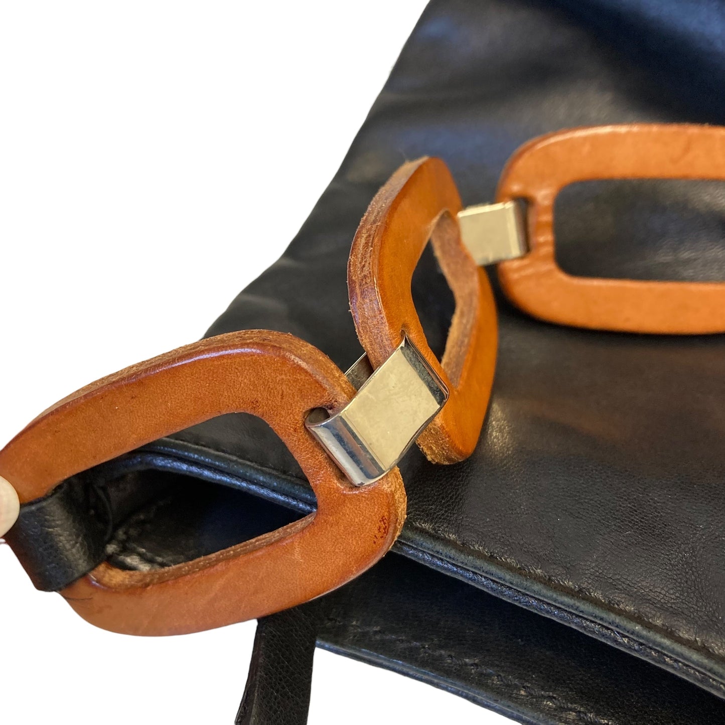 Handbag Leather By Desmo In Black, Size:Small