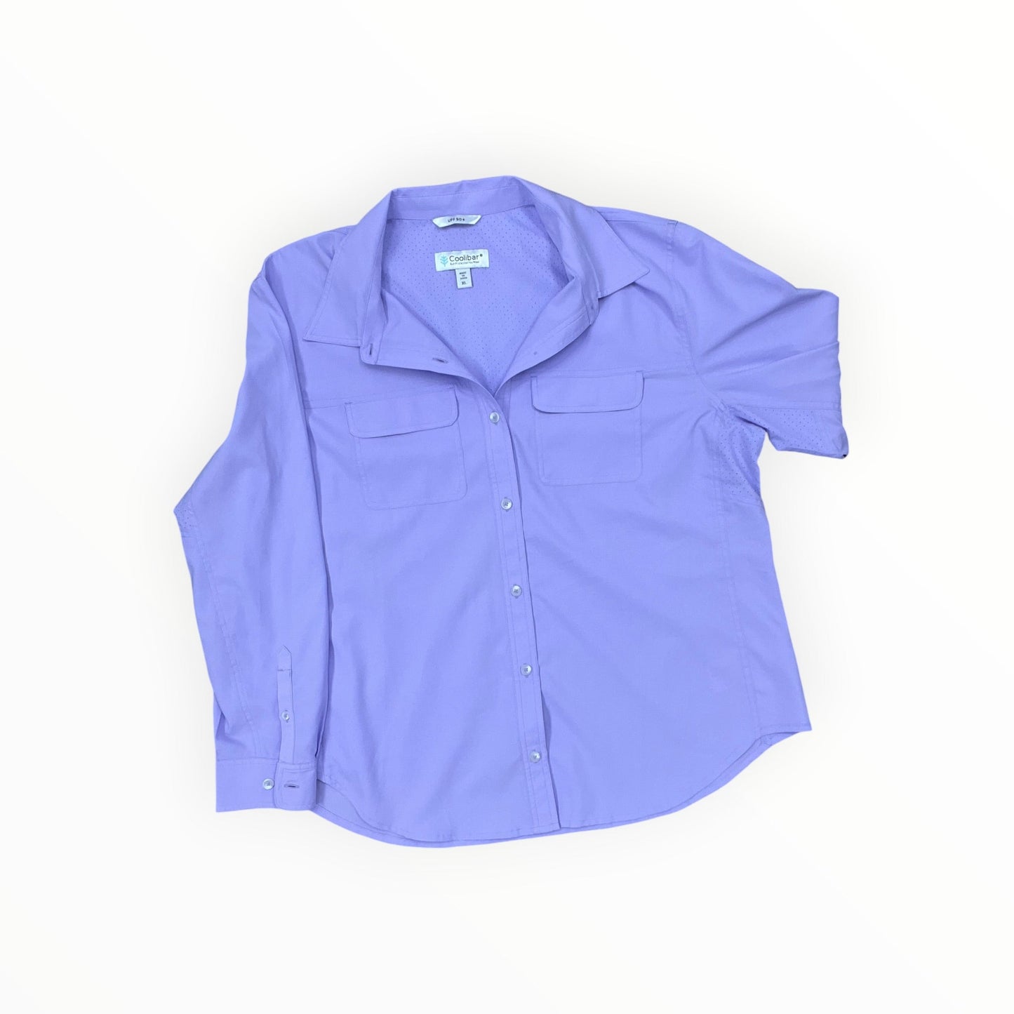 Blouse Ls By Coolibar In Purple, Size:Xl