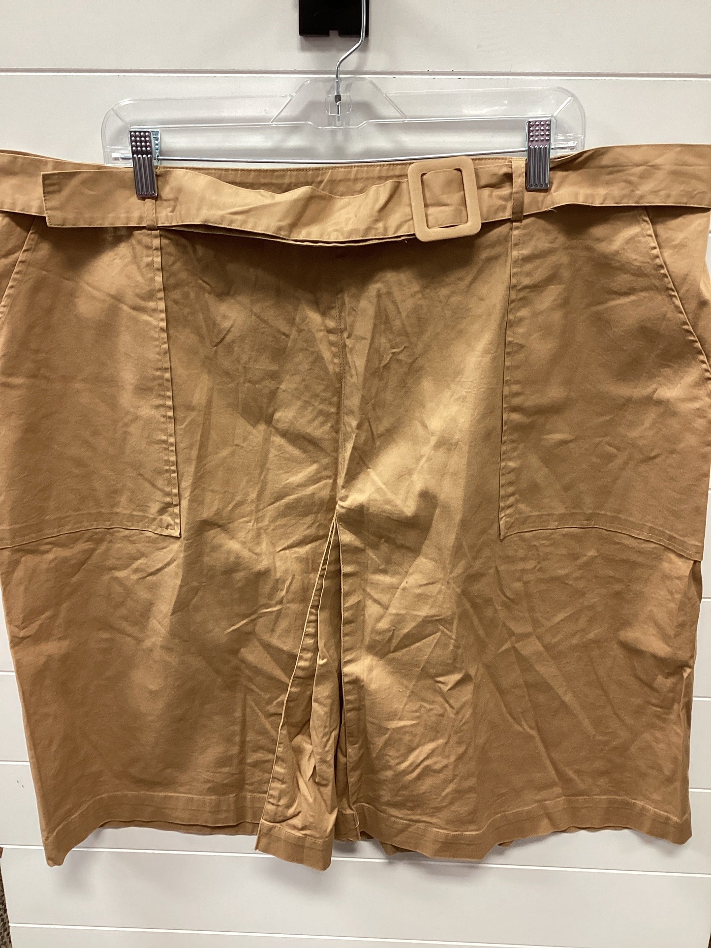 Skirt Midi By Ava & Viv In Tan, Size:2X