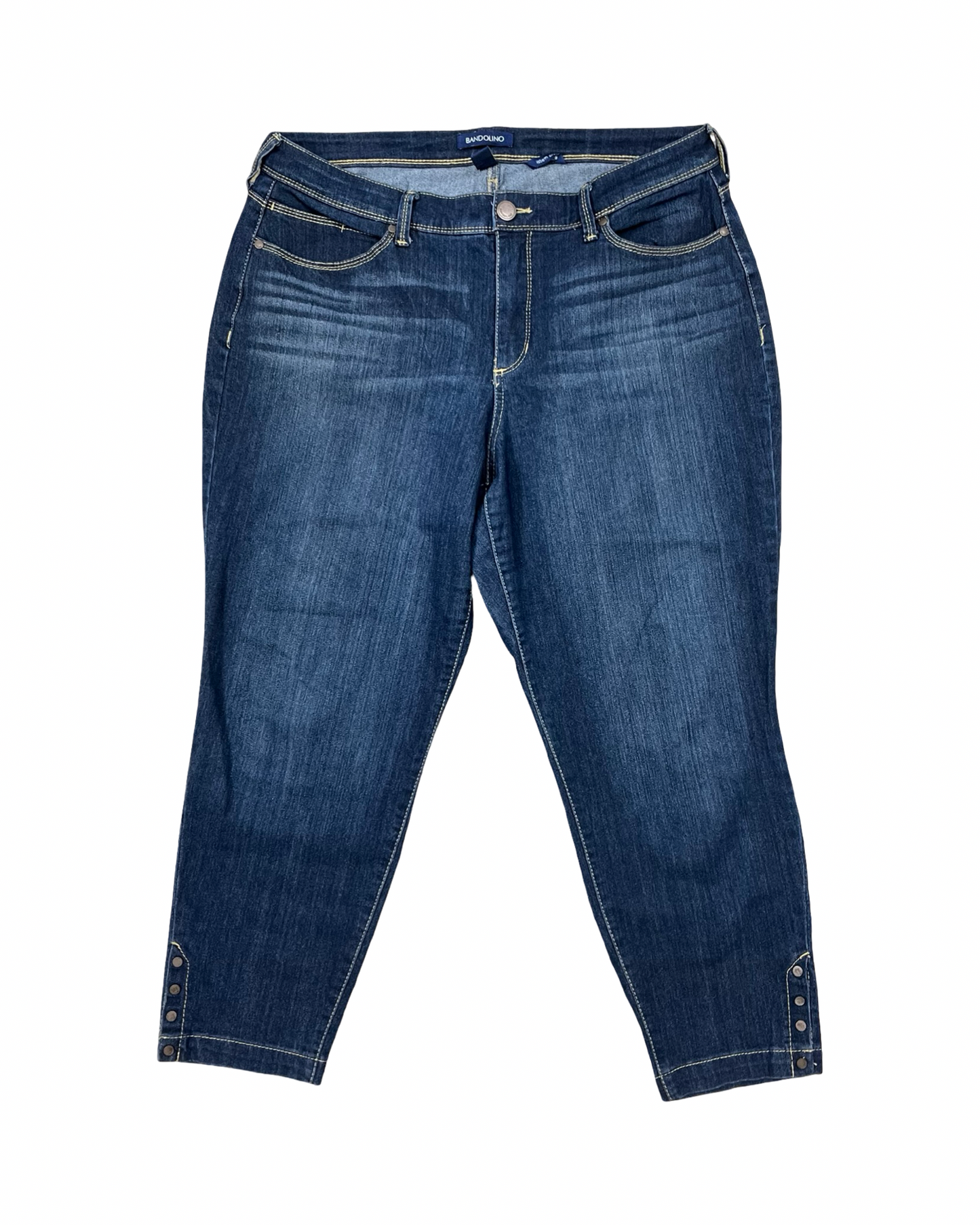 Jeans Cropped By Bandolino In Blue Denim, Size:14