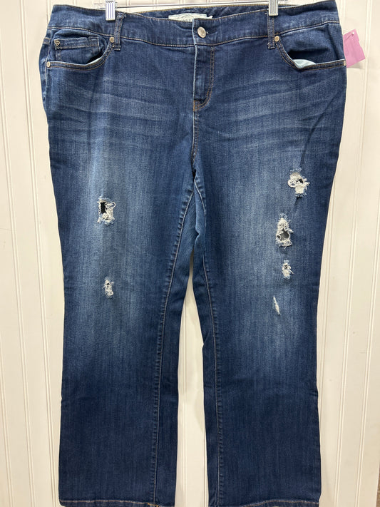 Jeans Flared By Torrid In Blue Denim, Size:20