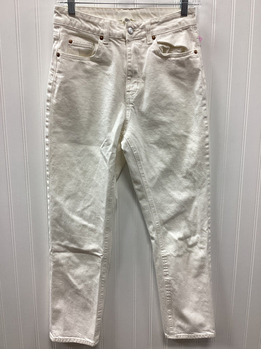 Jeans Straight By H&M In Cream Denim, Size:6